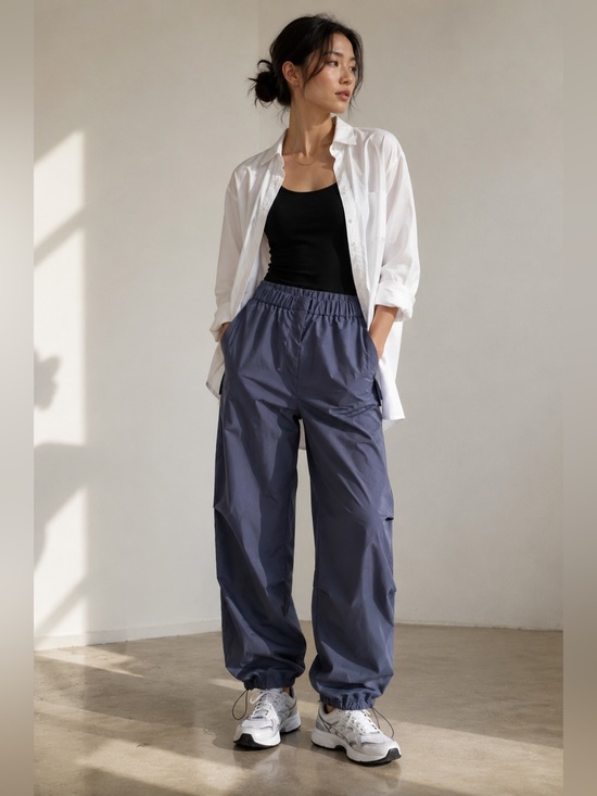 Babaton Pants - Babaton Utility Parachute Cargo Pants Wide Leg Adjustable Hem 4